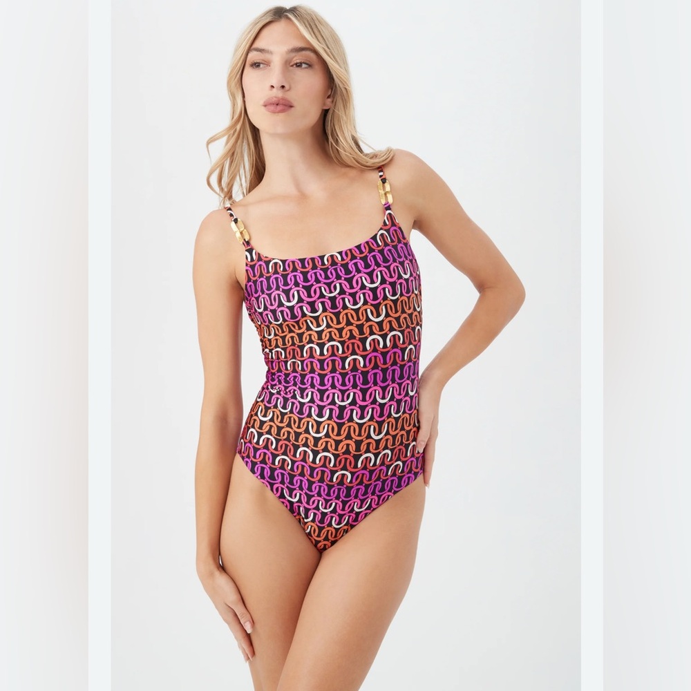 TRINA TURK Women's Echo Scoop Neck One Piece Swimsuit
